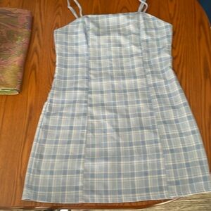 Adorable spaghetti strap plaid dress